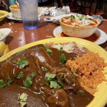 Las Chabelas Restaurant - Pollo en Mole with my cilantro garish haha - Mexican Near Me - Brawley, California