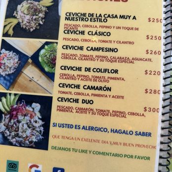 Ceviches La Chingada - Menu - Seafood Near Me - Holbox, ROO Ceviches La Chingada - Menu - Seafood Near Me - Holbox, ROO