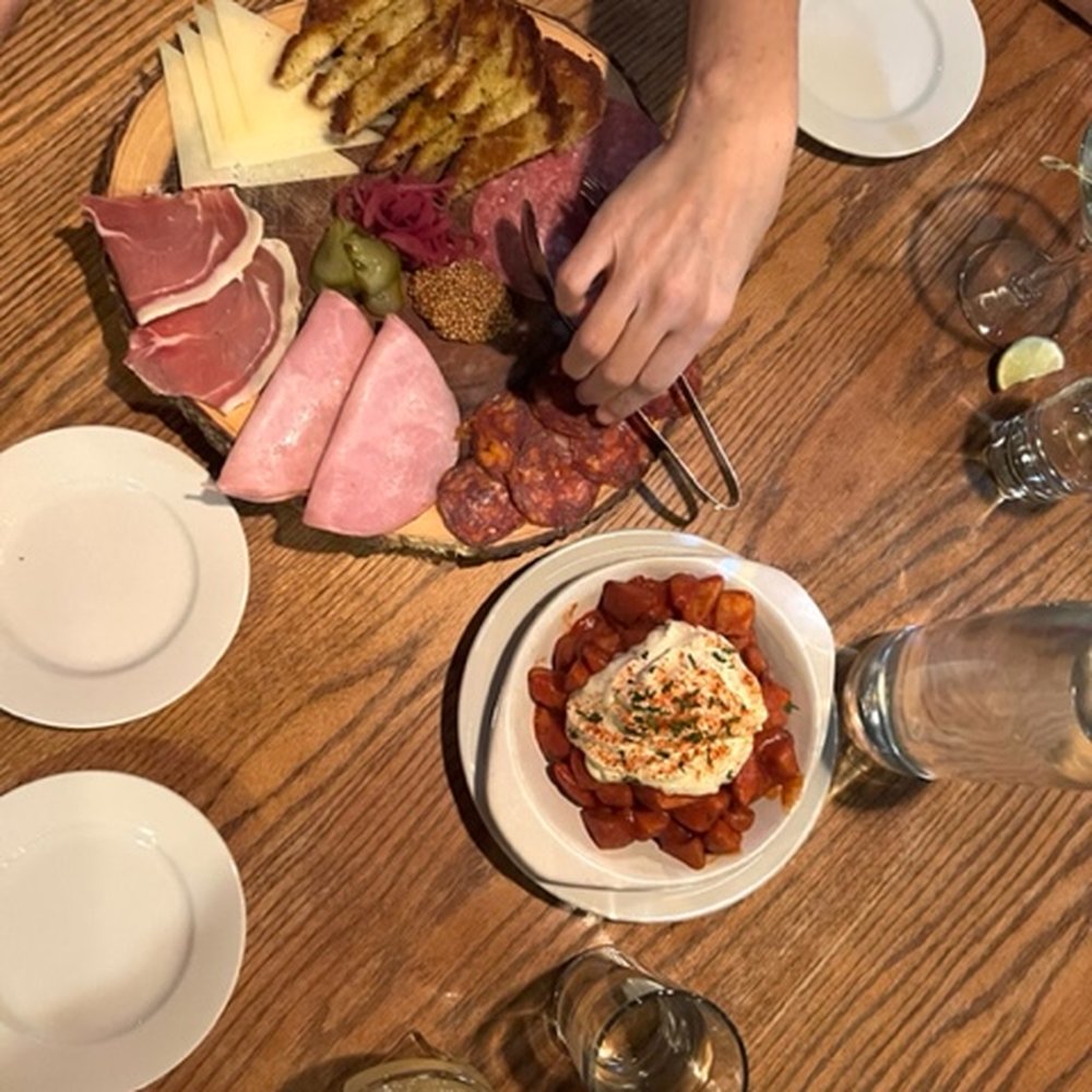 Leku Ona - happy hour patatas bravas (highly recommended) and the charcuterie board (not on the happy hour menu, but also highly recommended!) - Basque Near Me - Boise, Idaho