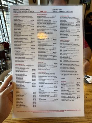 Menu photo 1 The Egg Highlands Ranch, CO Menu photo 1 The Egg Highlands Ranch, CO