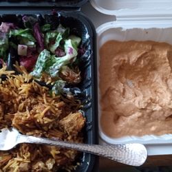 Gyro Express - Yummy hummus and pita  Chicken platter