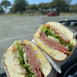 Domenicos Italian Deli - Regular Salami and Cheese sandwich with Dutch Crunch bread and Provolone Cheese