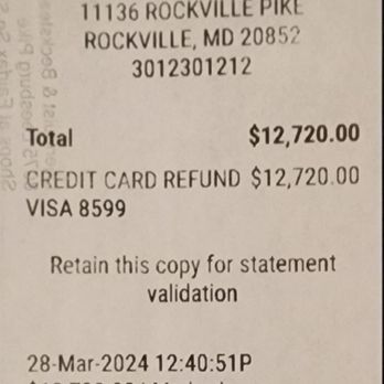 Diamond Exchange USA - Refunded Purchase amount. Clone sold to customer for $12,720.00 - Jewelry Near Me - Rockville, Maryland Diamond Exchange USA - Refunded Purchase amount. Clone sold to customer for $12,720.00 - Jewelry Near Me - Rockville, Maryland