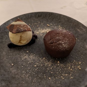 Arken - Dessert, chocolate fondant and vanilla ice cream. - Seafood Near Me - Køge, 85