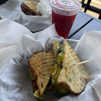 Come On Over Cafe - Veggie sandwich with a passion fruit ice tea. - Cafes Near Me - Oceanside, California