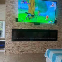 Floor & Decor - Our wall we built with  Floor and Decor products