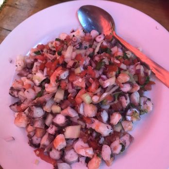 Mariscos El Toro Guero - Shrimp and octopus ceviche - requested cooked - Mexican Near Me - Cabo San Lucas, BCS
