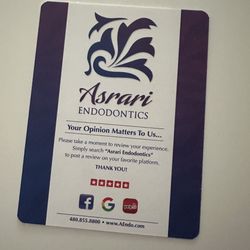 Asrari Endodontics - Thank you card