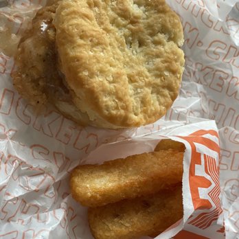 Whataburger - Honey butter chicken biscuit and hash browns - Burgers Near Me - Independence, Missouri