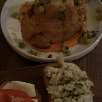 Postino 9CO - Crispy Cauliflower  Bruschetta Board tomato basil and mozzarella and artichoke spread - Wine Bars Near Me - Denver, Colorado