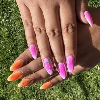 Luxe Nails - Gel builder manicure with design - Nail Salons Near Me - Buena Park, California