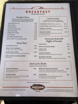 Menu photo 2 Cody's Cafe Santa Barbara, CA Menu photo 2 Cody's Cafe Santa Barbara, CA