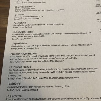Heliotrope Brewery - Beer list - Pizza Near Me - Lexington, Virginia