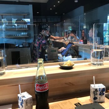 Handies Douzo - Plexiglass everywhere. Serving through little holes. Feeling super safe. - Sushi Bars Near Me - Houston, Texas