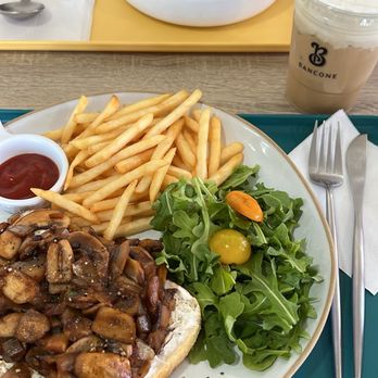 Bancone - Mushroom bagel and Einspanner coffee - Coffee & Tea Near Me - Cypress, California Bancone - Mushroom bagel and Einspanner coffee - Coffee & Tea Near Me - Cypress, California