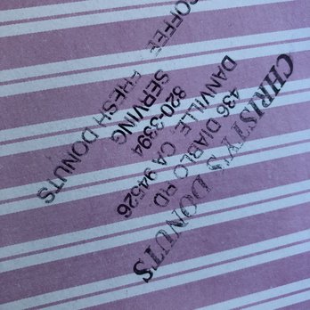 Christy's Donuts - Donut box stamp - Donuts Near Me - Danville, California