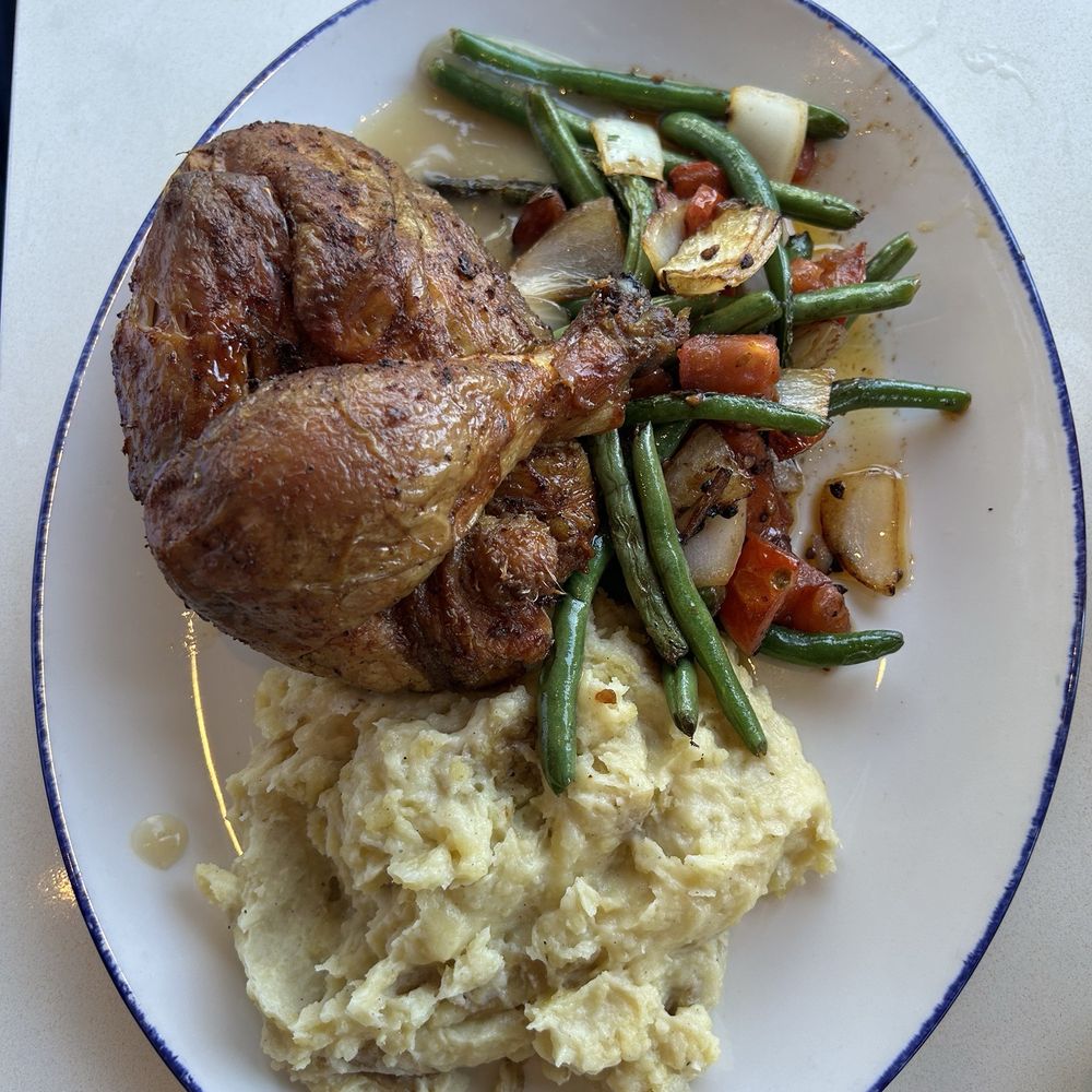 Thompson 105 - Rotisserie chicken, mashed potatoes, green beans. - Italian Near Me - Scottsdale, Arizona Thompson 105 - Rotisserie chicken, mashed potatoes, green beans. - Italian Near Me - Scottsdale, Arizona