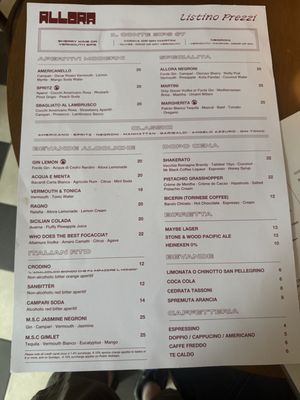 Menu photo 3 Bar Allora Sydney, NSW