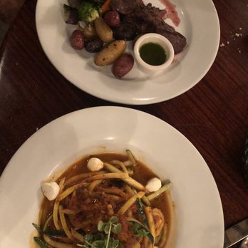 Cafe Orleans - (Top to bottom) Steak and Potatoes and Vegetable Bolognese - Cajun/Creole Near Me - Anaheim, California