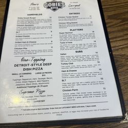 Gobies Pub - Food menu