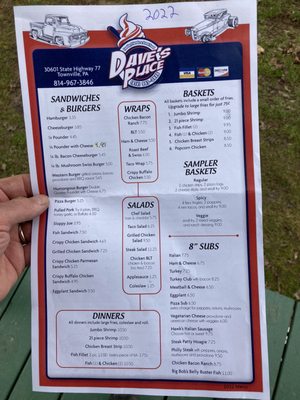 Menu photo 7 Dave's Place Townville, PA Menu photo 7 Dave's Place Townville, PA