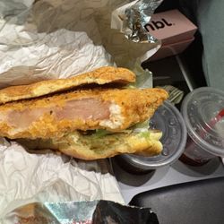 Wendy's - This was the Spicy Chicken Sandwich Combo, we got two of them and they were completely RAW, this isn't even the bad one