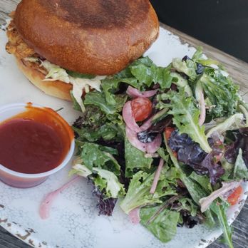 Guz-Bros - Chicken sando and side salad - Breakfast & Brunch Near Me - Watsonville, California Guz-Bros - Chicken sando and side salad - Breakfast & Brunch Near Me - Watsonville, California