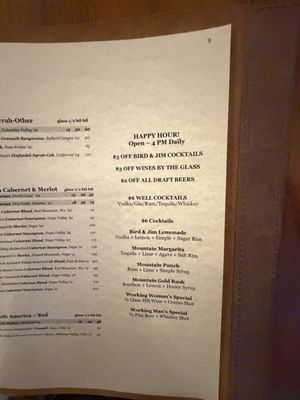 Menu photo 3 Bird & Jim Estes Park, CO Menu photo 3 Bird & Jim Estes Park, CO