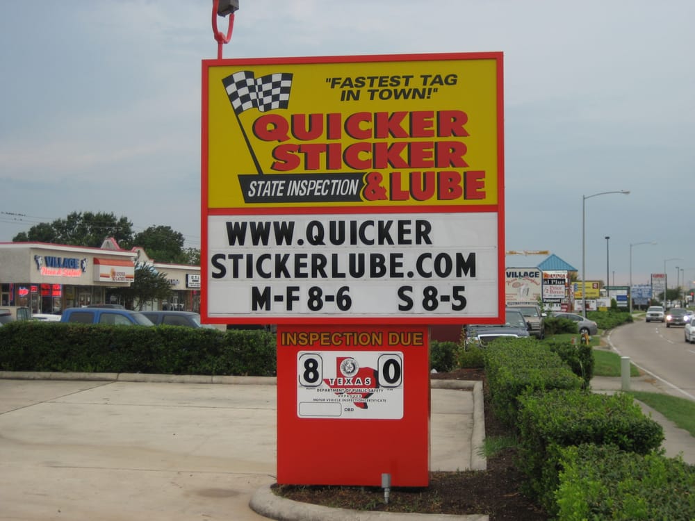 QUICKER STICKER & LUBE Updated June 2024 3930 Fairmont Pkwy