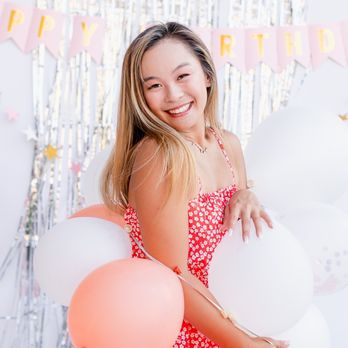 Madelein DeWier Photography - Birthday themed photo with balloons - Session Photography Near Me