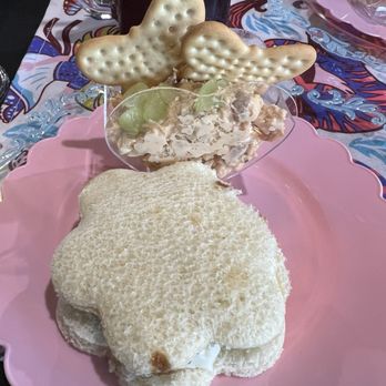 Alice’s Tea Shoppe - Chicken salad with cracker and a mozzarella with pesto sandwich - Tea Rooms Near Me - Land O' Lakes, Florida