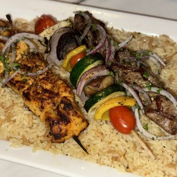 Greek Bistro - Grilled Chicken and Filet Mignon Combo Plate - Greek Near Me - Glendale, California