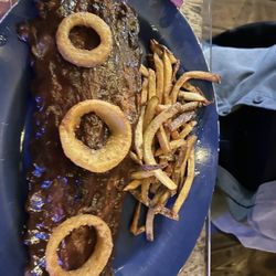 The Barn Original - Full rack of ribs with a side of french fries