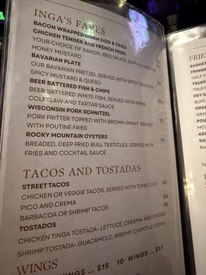 Menu photo 3 Inga's Alpine Tavern Glendale, CO