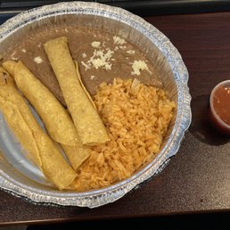 Chicken Flautas Lunch (missing guacamole and sour cream)