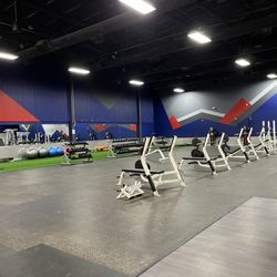 Haas Health and Wellness Center - Turf and free weight area, during soft opening