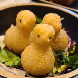Palette Tea Lounge & Dim Sum - Crispy dumpling with minced pork!  Too cute!