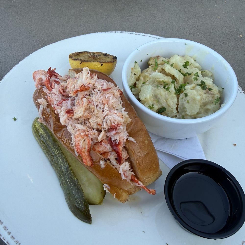 Lobster roll with scalloped potatoes