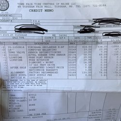 Town Fair Tire - Invoice