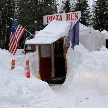 Wagner's Pizza Bus - Covered in snow but still open. - Food Trucks Near Me - Fairbanks, Alaska