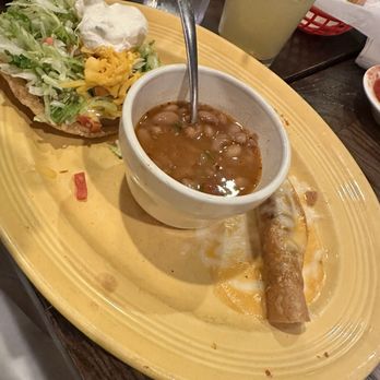 La Fiesta Restaurant & Cantina - Flauta and chalupa with charro beans - Mexican Near Me - Waco, Texas