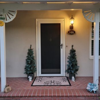 Security Screen Doors - Front door white crimsafe security screen. - Security Systems Near Me - Riverside, California