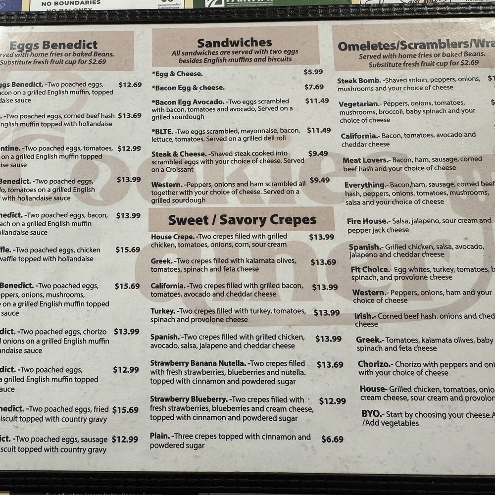 Cookies Diner - Breakfast menu (pg. 1) - Breakfast & Brunch Near Me - Hudson, New Hampshire Cookies Diner - Breakfast menu (pg. 1) - Breakfast & Brunch Near Me - Hudson, New Hampshire