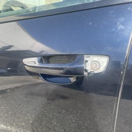 Key-hole cover missing from my Porsche because they failed to put it back on correctly. Key-hole cover missing from my Porsche because they failed to put it back on correctly.