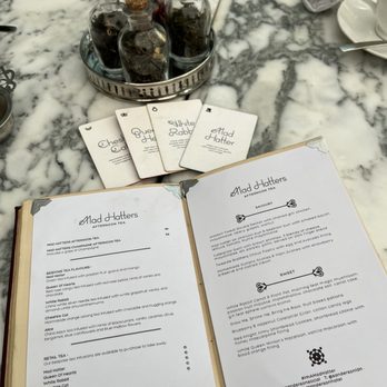 Mad Hatters Afternoon Tea - Tea menu - Coffee & Tea Near Me - London, XGL Mad Hatters Afternoon Tea - Tea menu - Coffee & Tea Near Me - London, XGL