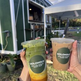 Mango Matcha & Ube-flavored latte