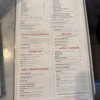 Ascension Coffee - Design District - Menu part 1 - Coffee & Tea Near Me - Dallas, Texas