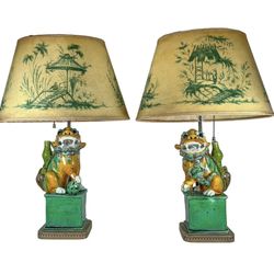 Christ Child Society Opportunity Shop - (PAIR) Antique Foo Dog Lamps