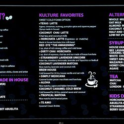 Callaghan Menu