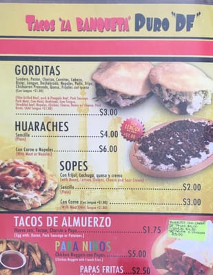 Menu photo 6 Tacos La Banqueta Fort Worth, TX